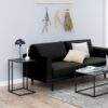 SEAFORD Black Metal Side Table  with Black Top - Image 8