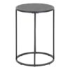 SEAFORD Black Metal Small Round Side Table with Black Top