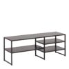 SEAFORD Black Metal Open TV Unit with 3 Black Shelves