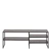 SEAFORD Black Metal Open TV Unit with 3 Black Shelves - Image 2