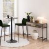 SEAFORD Black Metal Console Table with Oak Top - Image 8