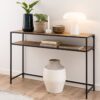 SEAFORD Black Metal Console Table with Oak Top - Image 9