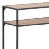 SEAFORD Black Metal Console Table with Oak Top - Image 5