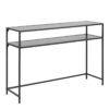 SEAFORD Black Metal Console Table with Black Top