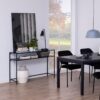 SEAFORD Black Metal Console Table with Black Top - Image 8