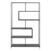 SEAFORD Black Metal Large Asymmetrical Bookcase with 5 Black Shelves - Image 2