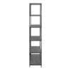SEAFORD Black Metal Large Asymmetrical Bookcase with 5 Black Shelves - Image 3
