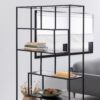 SEAFORD Black Metal Large Asymmetrical Bookcase with 5 Black Shelves - Image 10