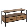 SEAFORD TV Unit with 2 Drawers in Black & Oak