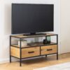 SEAFORD TV Unit with 2 Drawers in Black & Oak - Image 10
