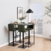 SEAFORD Black Metal Bar Table with Black Ash Top - Image 5