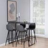 SEAFORD Black Metal Bar Table with Black Ash Top - Image 3