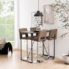 SEAFORD Black Metal Bar Table with Black Ash Top - Image 4