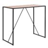 SEAFORD Black Metal Bar Table with Oak Top