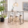 SEAFORD Black Metal Bar Table with Oak Top - Image 6