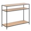 SEAFORD Console Table with 2 Shelves in Black & Oak