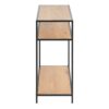 SEAFORD Console Table with 2 Shelves in Black & Oak - Image 3