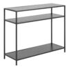 SEAFORD Console Table with 2 Shelves in Black