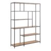 SEAFORD Bookcase with 5 Shelves in Black & Oak