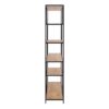 SEAFORD Bookcase with 5 Shelves in Black & Oak - Image 3