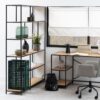 SEAFORD Bookcase with 5 Shelves in Black & Oak - Image 8