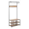 SEAFORD Clothes Rack with 3 Shelves in Black & Oak