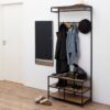 SEAFORD Clothes Rack with 3 Shelves in Black & Oak - Image 7