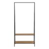 SEAFORD Black Metal Clothes Rack with 2 Oak Shelves - Image 2