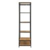 SEAFORD Black Metal Clothes Rack with 5 Oak Shelves - Image 3