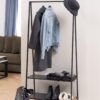 SEAFORD Clothes Rack with 2 Shelves in Black - Image 7