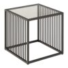 STRINGTON Side Table with Blass Top in Black