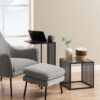 STRINGTON Side Table with Blass Top in Black - Image 9