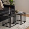 STRINGTON Side Table with Blass Top in Black - Image 6
