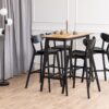 ROXBY Bar Table in Oak & Black - Image 5