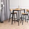 ROXBY Set of 2 Bar Stools in Black & Oak - Image 7