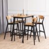ROXBY Set of 2 Bar Stools in Black & Oak - Image 8