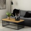 STRINGTON Coffee Table with Oak Top and Black Frame - Image 6