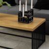 STRINGTON Coffee Table with Oak Top and Black Frame - Image 5
