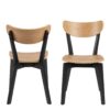ROXBY Set of 2 Dining Chairs in Black & Oak - Image 2