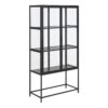 SEAFORD 2 Glass Door Display Cabinet in Black