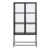 SEAFORD 2 Glass Door Display Cabinet in Black - Image 2