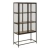 SEAFORD 2 Glass Door Display Cabinet in Black & Oak