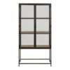 SEAFORD 2 Glass Door Display Cabinet in Black & Oak - Image 2