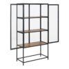 SEAFORD 2 Glass Door Display Cabinet in Black & Oak - Image 3