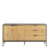 SEAFORD Sideboard with 2 Doors & 3 Drawers in Black & Oak - Image 2