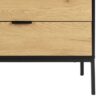 SEAFORD Sideboard with 2 Doors & 3 Drawers in Black & Oak - Image 5