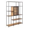 SEAFORD Bookcase with 7 Shelves & Glass Front Display in Black & Oak