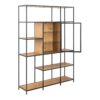 SEAFORD Bookcase with 7 Shelves & Glass Front Display in Black & Oak - Image 3