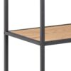 SEAFORD Bookcase with 7 Shelves & Glass Front Display in Black & Oak - Image 5