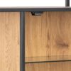 SEAFORD Bookcase with 7 Shelves & Glass Front Display in Black & Oak - Image 6